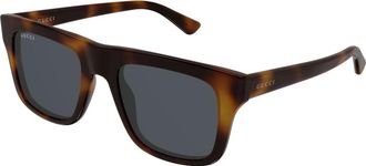Gucci Gg 2242S Rechthoekige Zonnebril - Heren - Zonnebrillen - Bruin - 51 MM - Nylon - Accessoires