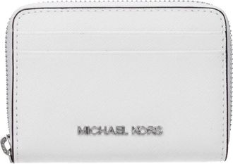 Michael Kors Luxe Leren Kaarthouder - Dames - Portefeuilles - Wit - ONE Size - Leer - Accessoires