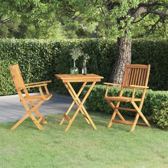 Berkfield Home 3 Piece Folding Garden Dining Set Solid Acacia Wood in Brown