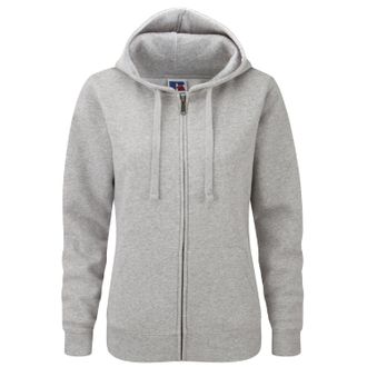 Russell Athletic Russell Dames Premium Authentieke Hoodie met rits (3-laagse stof) (Licht Oxford)