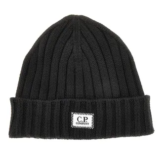 C.P. Company Knitted beanie hat with logo patch Man One Size