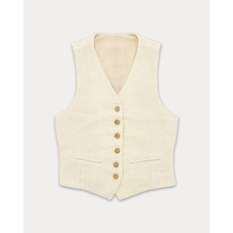 Fortela Demi-Linen Tailored Vest in White at Nordstrom, Size 44 Eu