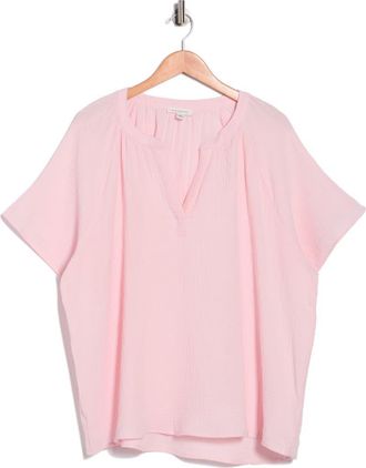 Beach Lunch Lounge Artina Short Sleeve Blouse in Pale Pink at Nordstrom Rack, Size 2 X
