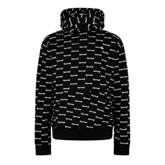 Money Clothing Heren All Over Logo Hoodie (Zwart)
