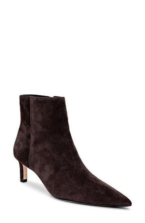 L'agence Lilly Pointed Toe Bootie in Dark Brown Suede at Nordstrom, Size 7
