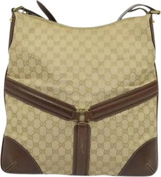 Gucci Pre-owned Cross Body Bags, female, Beige, Size: ONE SIZE Pre-owned Canvas Cross Body Bag