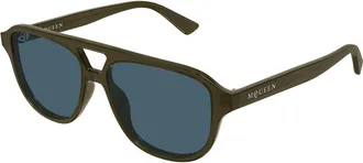 Alexander McQueen AM0573S 004 Mens Sunglasses Green Size 54 - Free RX Lenses - Free RX Lenses