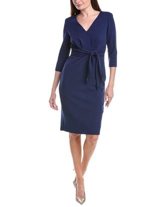 Adrianna Papell Crepe Tie Waist Sheath Dress