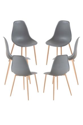 Regalos Miguel Packs Sillas Comedor - Pack 6 Sillas Mykle - Gris Oscuro