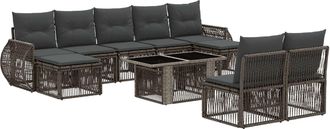 vidaXL Conjunto De Sof&aacute;s De Jard&iacute;n 10 Uds. Gris Y Gris Oscuro Vidaxl