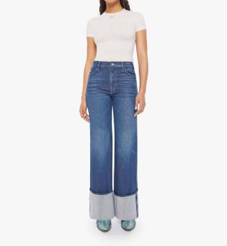Mother Lil Hustler Roller Sneak Cuff Jeans - Petite In Kicks And Riffs