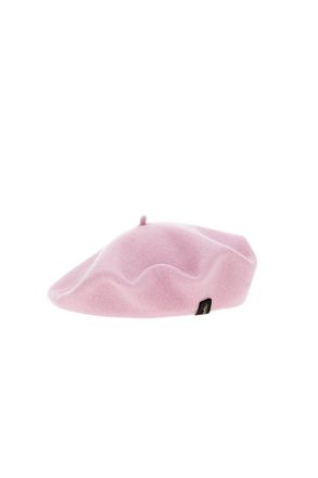 Borsalino Light Pink Logo Beret Hat