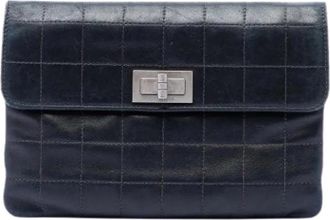 Chanel Pre-owned Vintage Quilted Lambskin Clutch - Dames - Vintage Clutch - Zwart - ONE Size - Leer - Vintage