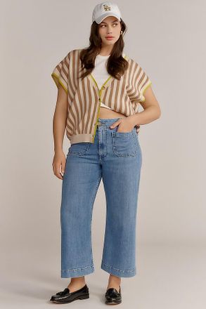 Maeve Colette High-Rise Wide-Leg Cropped Jeans
