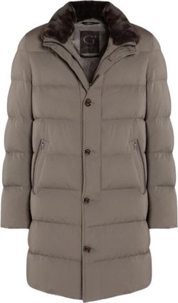Gimos Gewatteerde jas met afneembare kraag van imitatie-schapenvacht - Heren - Parka Jassen - Grijs - XL - Jassen