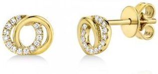 Allurez Diamond Love Knot Circle Earrings 14k Yellow Gold (0.09ct)