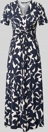 Betty Barclay Midikleid mit Knotendetail und V-Ausschnitt in Marine, Gr&ouml;&szlig;e 36