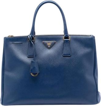 Prada Pre-owned Handbags, female, Blue, Size: ONE SIZE Pre-owned Leather Handbag