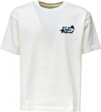 Dr&ocirc;le de Monsieur Slogan T-shirt - Heren - T-shirts - Wit - S - Katoen - Tops
