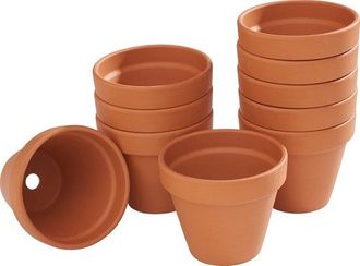 No Brand Maceta Con Platillo, 10 Pares De Macetas De Arcilla Duraderas Con Orificio De Drenaje, Jardinera, Maceta De Arcilla, Macetas De Cultivo Diy 8 Cm