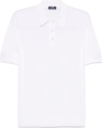 Barba Polo in cotone con ricamo logo - Bianco