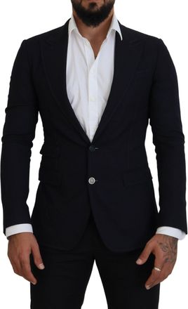 Dolce & Gabbana Mens Classic Fit Twobutton Blazer Navy Wool - Size EU 48 (Mens)