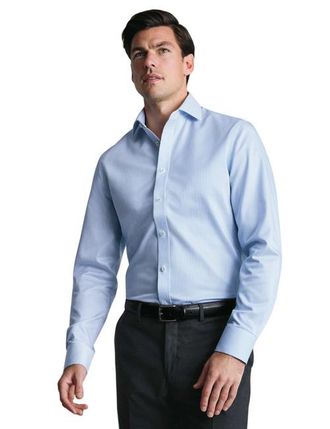 CHARLES TYRWHITT Non-Iron Greenwich Weave Cutaway Shirt in Light Blue at Nordstrom, Size 16.5 - 34
