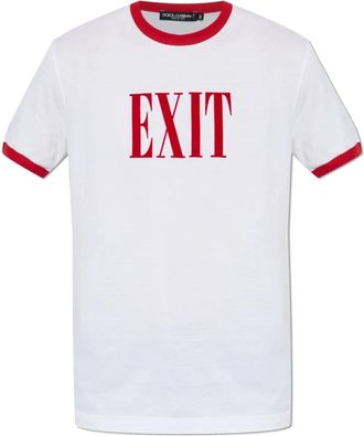 Dolce & Gabbana T-shirt met logo - Heren - T-shirts - Wit - 2XL - Katoen - Tops