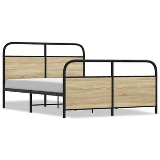 Berkfield Home Bed Frame Without Mattress 120x190 cm Small Double Sonoma Oak Wood in Light Brown
