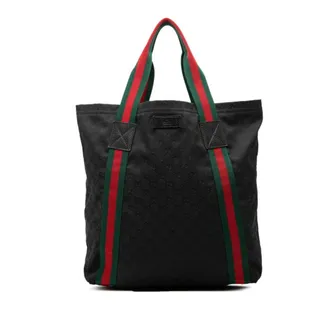 Gucci Gg Canvas Black Gg Canvas Tote Bag (Pre-Owned)