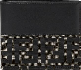 Fendi FF Jacquard Billfold Portemonnee - Heren - Portefeuilles - Zwart - ONE Size - Katoen - Accessoires