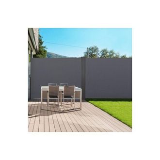 IDMarket Doppio schermo pieghevole a scomparsa 180 x 800 cm tenda laterale grigio antracite