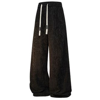 Generic Mens Corduroy Trousers Elastic Waist Baggy Jeans Men Cord for UK Fleece Joggers Casual Cargo Pants Lightweight Drawstring Wool Brown Tracksuit Sweatpa