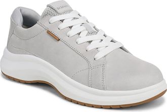 Dr. Scholls Feel Good Plantar Fasciitis Leather Sneaker (Women) - Wide Width Available in Light Grey at Nordstrom, Size 6.5