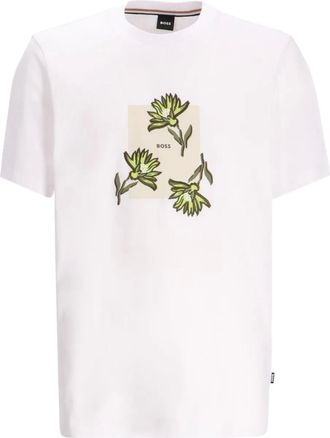 BOSS T-shirt a fiori - Bianco