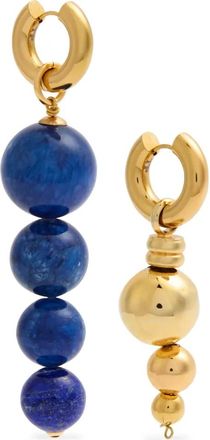 Timeless Pearly asymmetric hoop earrings - Gold