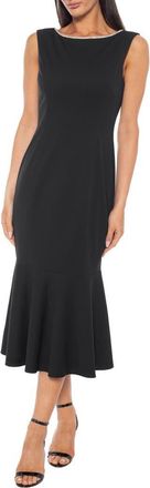 Marina Rossini Rhinestone Bow Back Midi Dress in Black at Nordstrom Rack, Size X-Large