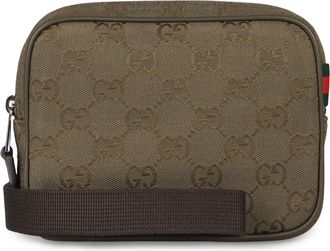 Gucci Mens Camera Bag Gg Canvas Green Cotton Messenger