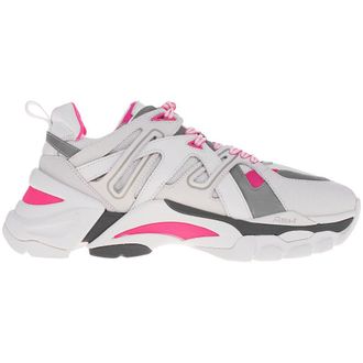 Ash Flash Leather Mesh Womens Low Top Trainers - White Silver - Size:UK 6