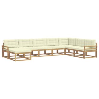 vidaXL Conjunto De Sof&aacute;s De Exterior 8 Pcs Blanco Y Crema Vidaxl