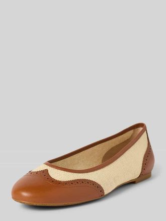 Lauren Ralph Lauren Ballerinas mit glatter Sohle Modell JAYNA in Cognac, Gr&ouml;&szlig;e 41
