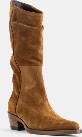 Khaite Womens Clive 35 Camel Suede Boots Brown
