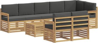 vidaXL Conjunto De Sof&aacute;s De Exterior 9 Uds. Blanco Y Antracita Vidaxl