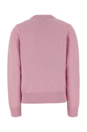 Ganni Womens Pink Wool Blend Sweater Chalk Maglieria
