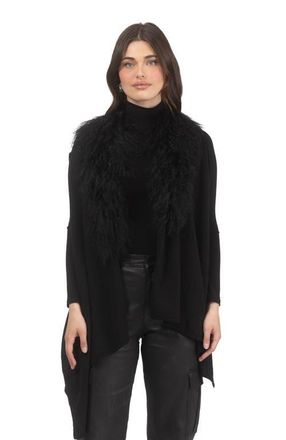 Gorski Select Cashmere And Merino Wool Blend Vest With Select Genuine Shearling Trim in Black at Nordstrom