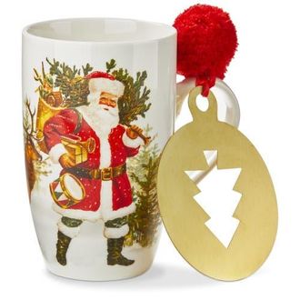 Tag Vintage Santa Deer Mug Stencil Set Bone China Drinkware in White at Nordstrom