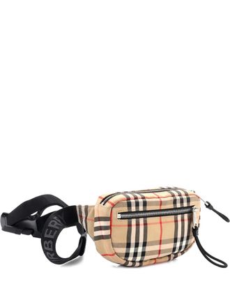 Burberry Cannon Bum Bag Vintage Check canvas kleine heuptas - Beige
