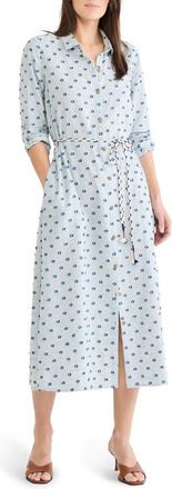 Nic+Zoe Liana Clip Dot Midi Shirtdress in Blue Multi at Nordstrom, Size Xx-Large