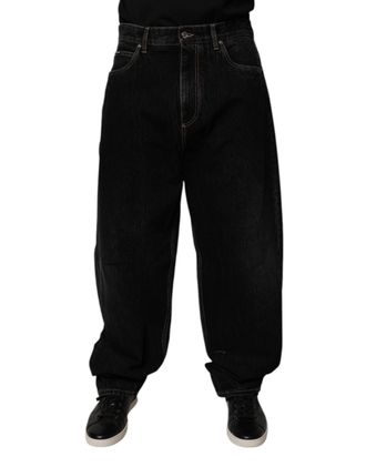 Dolce & Gabbana Mens Loose Fit Jeans - Black Cotton - Size EU 48 (Mens)