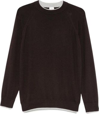 Eleventy Maglieria Girocollo Mag0N037 - - Knitwear - Uomo - Marrone - 2XL
